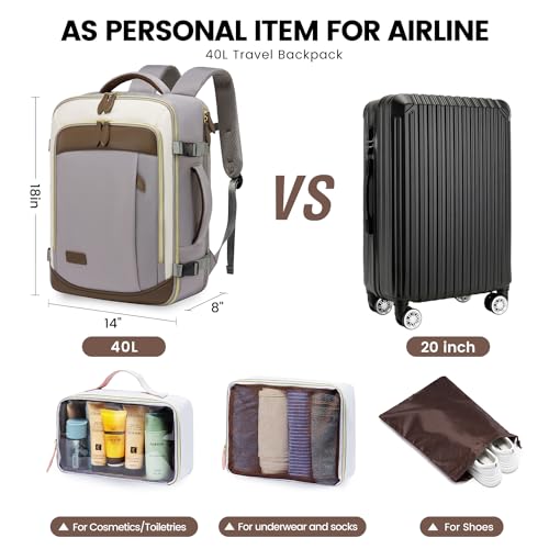 LOVEVOOK Travel Backpack for Women Men, Personal Item Carry On Backpack Airline Approved - Image 3