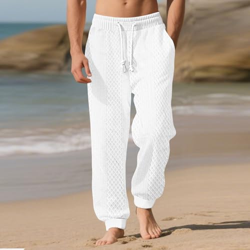 Cambkatl Men's Stylish Jacquard Joggers Elastic Waist Lounge Pants Outdoor Athletic Casual Sweatpants with Pockets4