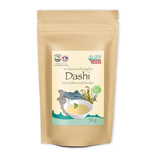 ALGENLADEN Trockenmischung für Dashi mit Kombu und Bonito - 50g | japanische Brühe | Instant Suppe | ohne Zusatzstoffe | ergibt 12 Liter