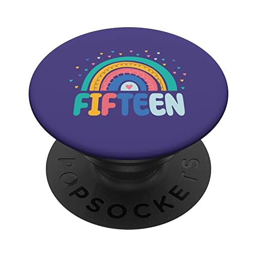 Regalo de 15 cumpleaños, diseño de arco iris, para niñas de 15 años PopSockets PopGrip Intercambiable