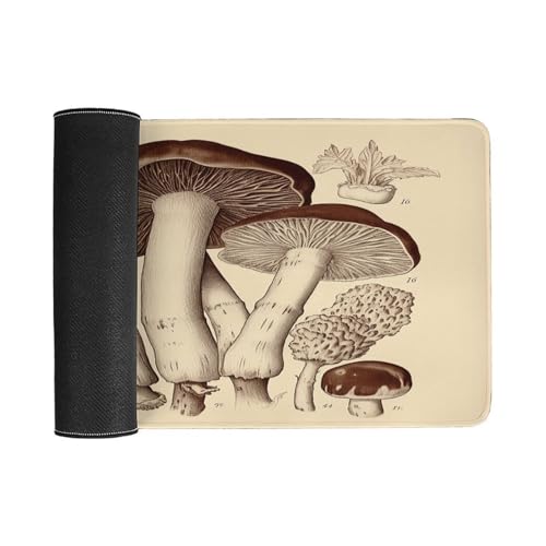 Tapis de souris grand format imperméable avec illustration de champignons rétro - 3