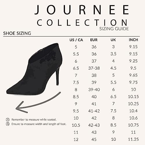 Journee Collection Womens Demmi Bootie with Pointed Toe and Inside Zip Closure, Black, 8 | Image 4