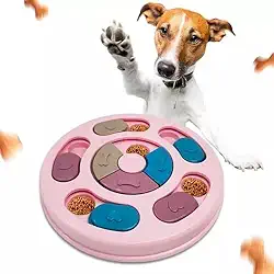 Comedouro Brinquedo Interativo Para Cães Tabuleiro Porta Petisco Pets (Rosa)