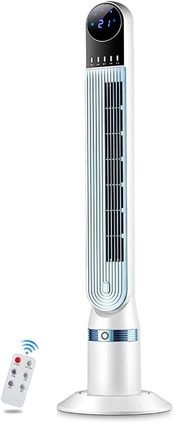 Air Cooler for Home Office Super High Super Strong Tower Fan Purifying Air 15h Timer 40W Motor LED Digital Display 3 Speeds White Air Conditioner 126 cm