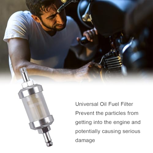 Universal-Inline-Kraftstofffilter, Hitzebeständigkeit Motorrad-kraftstofffilter, Universal 8mm Benzinöl Kraftstofffilter für Motorrad Auto ATV