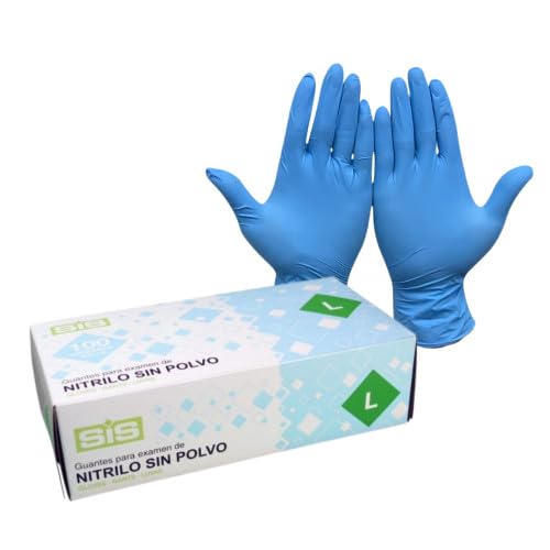 Guanti Nitrile senza polvere - Spedizione 24h - Monouso resistente senza polvere dispositivo medico ipoallergenico senza lattice | Medici chef, estetiste, tatuatori, uso alimentare (1000, S)