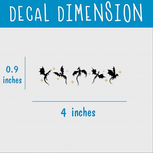 Image of Set 2Pcs Dragons Fourth Wing Rearview Mirror Decal Funny Fantasy Romance Books Car Decals Water Bottle Window Sticker Vinyl Waterproof 4x0,9 Inches Decal New Car Accessories Gift for Mom Dad Friend