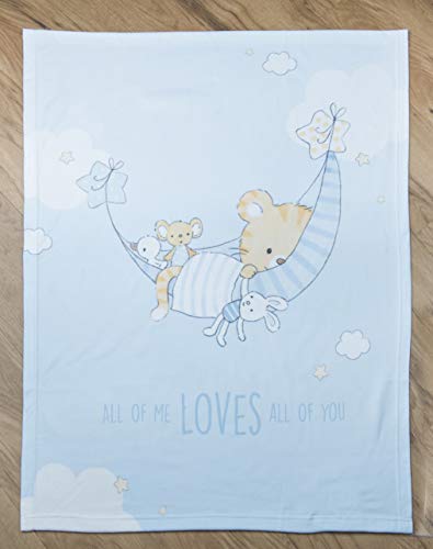 Herding Tiger Dreamer Soft-Peach Blanket, 75 x 100cm, Polyester, Cream/Multi-coloured, Blue, 75 x 100 cm - Image 2