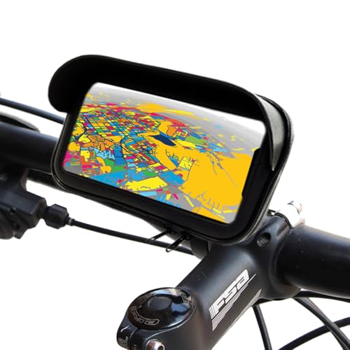 Sovica Soporte movil para Moto Funda Protectora Visera antireflejos Valida para Smartphones de hasta 7' Soporte movil Bici Enganche de Seguridad sujecion al Manillar irrompible Soporte Moto movil