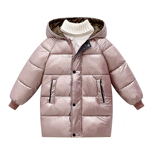 sfdgfhyf Boys Girl's Long Winter Coat Water 𝐑esistant Hooded Puffer Jacket Kids Lightweight Packable Down