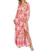 let me be long-sleeve v-neck floral a-line midi dress Let Me Be Long-Sleeve Printed Midi Dress