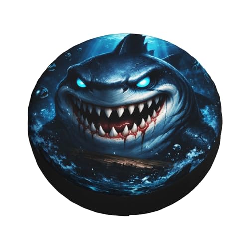 Image of Shark Spare Tire Cover - Funny Wheel Protectors Waterproof Universal Wheel Cover for SUV Rv Travel Trailer Camper Truck 16 Inch