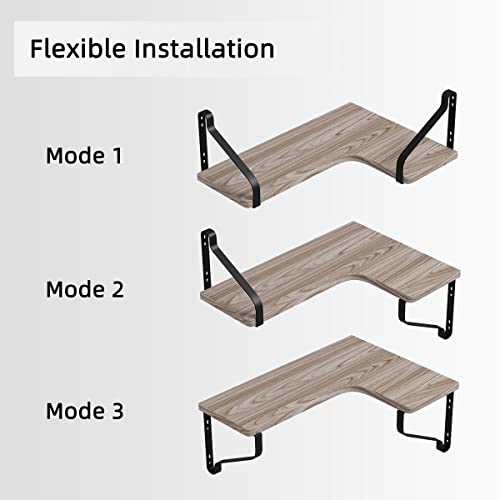 Molyhom Wood Floating Corner Shelves, Wall Shelves For Bedroom, 4 Sets Of Wall Mounted Shelf. #TOP6