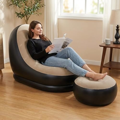 Image of Drumstone (𝐒𝐩𝐞𝐜𝐢𝐚𝐥 𝟏𝟓 𝐘𝐞𝐚𝐫𝐬 𝐖𝐚𝐫𝐫𝐚𝐧𝐭𝐲 Inflatable Lounge Sofa Chair | Lightweight Foldable Air Seat for Beach Camping Backyard & Living Room | Easy Inflate Portable Lounger