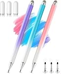 2-in-1 Stylo pour Samsung Galaxy Tab A11/A11+/A9/A9+/7 Lite/A7/A8/A8 Plus Stylus pour iPad/iPhone/Fire/Lenovo/Pixel Tables Tous Android,&iOS Dispositifs tactiles (Pink+Purple+Blue)