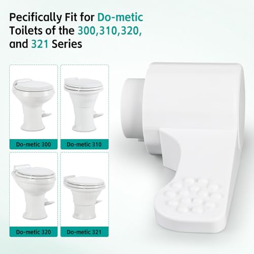 Image of Upgraded Heavy-Duty Foot Pedal for Dome-tic 300 /310 /320 /321 RV Toilets - Rigid Plastic Replacement with High Impact Resistance - Direct Fit, No Tools Required