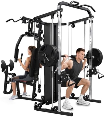SunHome Multifunction Home Gym Equipment Workout Station, Smith M...