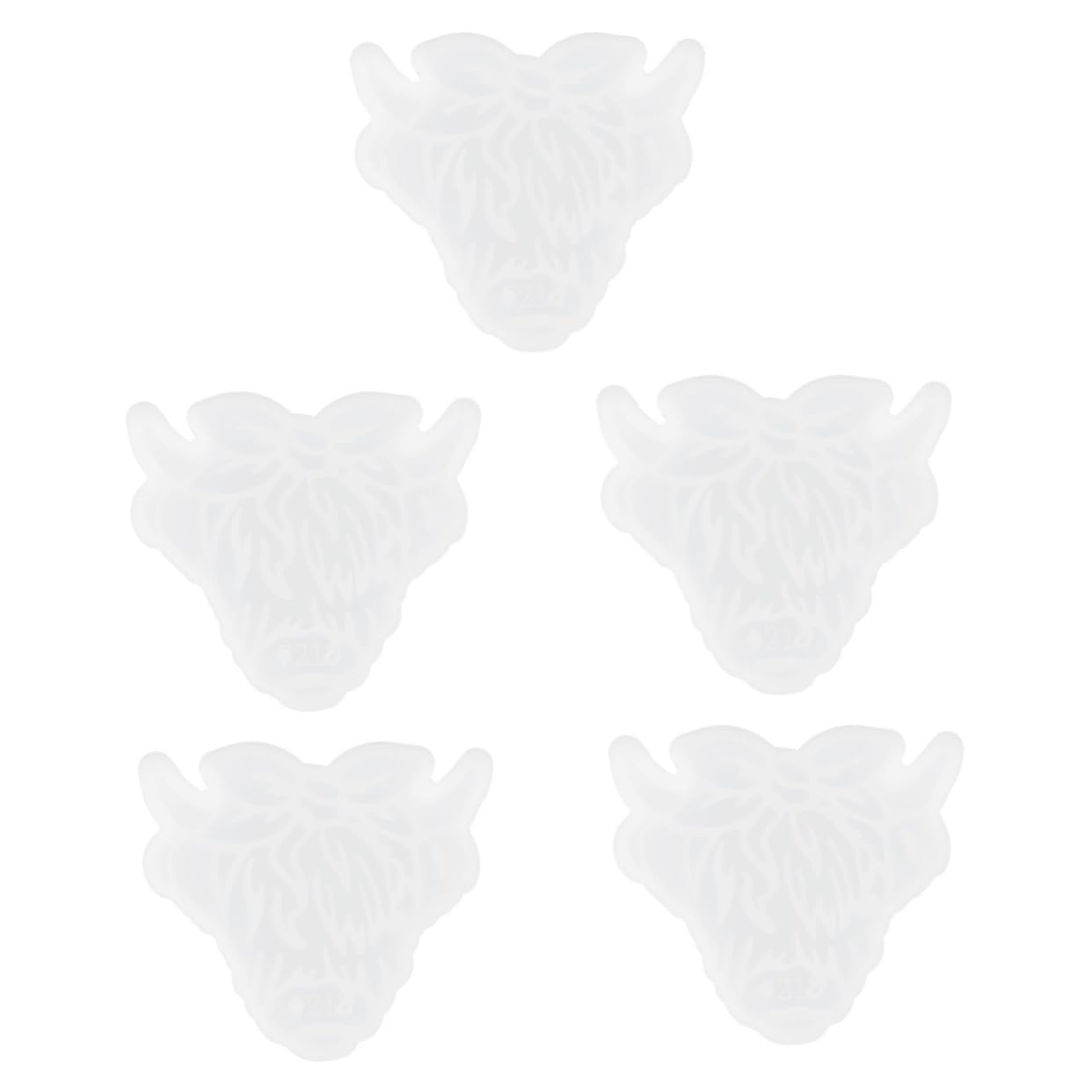 Lurrose 5pièces Moule à Bougie Silicone Forme De Tête De Bœuf Moule Pour Bougies Parfumées Et Dessous De Silicone Flexible Et Réutilisable Pour Créations Artisanales