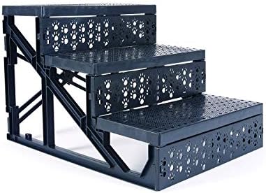 Pet Parade Three Step Pet Stairs – Easy Access to Beds and Couches for Pets – Easy Assembly –Removable Cover – Easy Cleaning