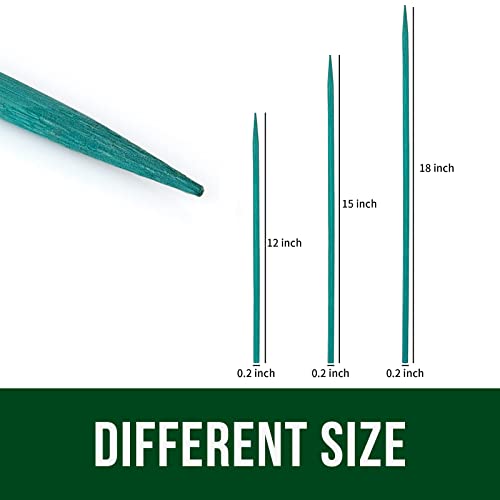 Garsum Green Bamboo Sticks Garden Wood Plant Stakes,Floral Plant Support Wooden,Wooden Sign Posting Garden Sticks,12 Inches 25 Pack #TOP1