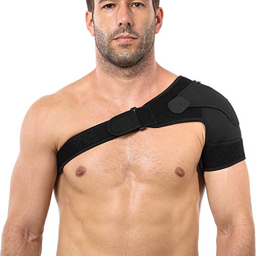 Soporte de hombro RAVIAN para hombres y mujeres Manguito de rotor roto, abrazadera de hombro ajustable con almohadilla de presión, articulación de CA dislocada, artritis, tendinitis