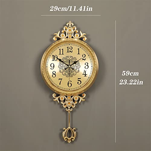 Reloj de pared silencioso estilo europeo cobre vintage miniatura 2