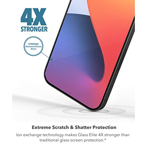 Image of ZAGG Glass Elite VisionGuard+ Screen Protector - iPhone 12 Mini - Impact Protection, Scratch, Fingerprint, Smudge, InvisibleShield, Oil Resistant, Clear