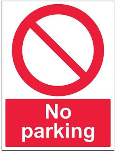 VSafety No Parking Sign - Portrait - 300mm x 400mm - 1mm Rigid Plastic