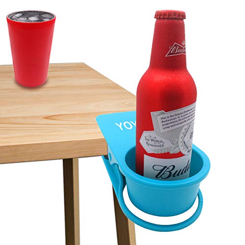 Yoy Drink Cup Holder Clip - Table Desk Side Water Glass Beer Bottle Beverage Soda Coffee Mug Holder Cup Saucer Clip Design For Home Office, Blue #TOP4