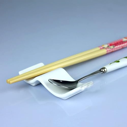 Miniatura 3 de Soporte para palillos de cerámica, soporte para palillos y cucharas de porcelana blanca, soporte para cuchillos y palillos para el hogar, cocina,