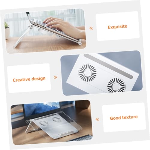 Base para Laptop Gatuida con Ventiladores Ajustable Blanca miniatura 6