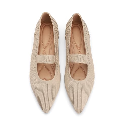 Image of Flats for Women Pointed Toe Knit Foldable Ballet Flat Shoes