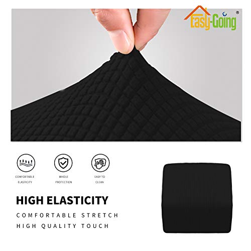 Cubierta otomana elástica negra protector de muebles rectangular y funda de taburete plegable 4
