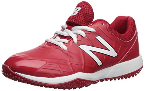 New Balance Kid's 4040 V5 Turf Baseball Shoe, Red/White, 6 M US Big
