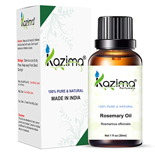 KAZIMA Rosemary Essential Oil for Hair Growth - 100% Pure Natural - Use For Aromatherapy, Health Boost, Hair Growth, Skin care, Face (30ML)