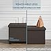 Storage Ottoman Bench with Storage Bins, 30-In Storage Bench for Bedroom End of Bed, Folding Foot Rest Ottoman with Storage for Living Room, Storage Chest Max 660lbs, Faux Leather Ottoman, Brown