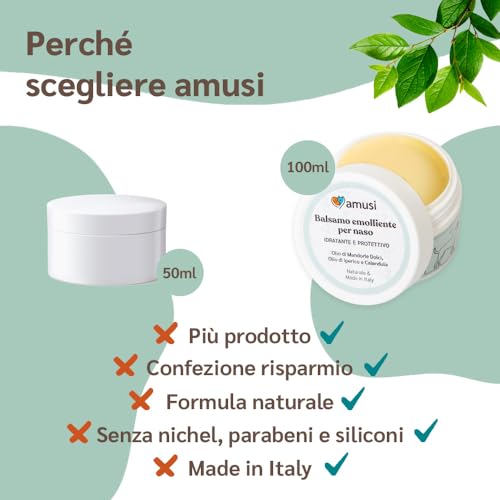 amusi Crema Naso Cane Naturale 100 ml Made in Italy con Calendula - Contro Dermatite e Secchezza | Balsamo Naso Cane Idratante per Il Tartufino Irritato dal Sole - Crema Naso Bulldog Francese