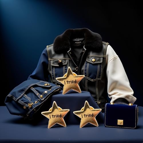 Image of 3 Pcs i Tried Stars Enamel Pin Creative Pop-Enamel Pin Lapel Badges Brooch Funny Brooches and Pins Fashion Jewelry