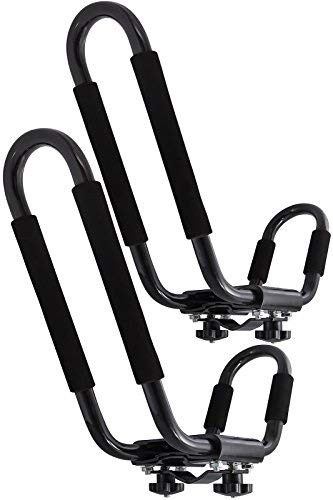 Kayak Roof Rack for Car - Kayaks Accessories Best for Kayaking J Hooks Bar Mount Carrier Transport Sit on Top Canoe Fishing Jon Boat Surf Ski Caddy Racks Fit Truck SUV Van Cars w/ Universal Crossbars