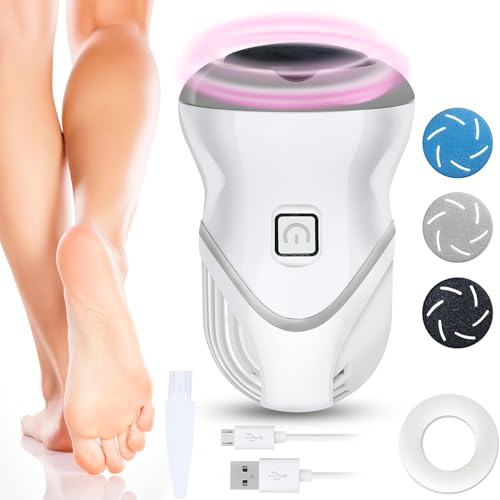 Electric Foot Callus Remover for Women Men, Rechargeable Electric Foot File Pedicure Tool with 2 Speeds and 6 Grinding Heads, Portable Feet Grinder for Cracked Dry Heels Dead Skin Calluses