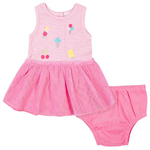 Gerber Baby Girls' 2-Piece Tulle Dress and Diaper Cover, Ice Cream, 6-9 Months
