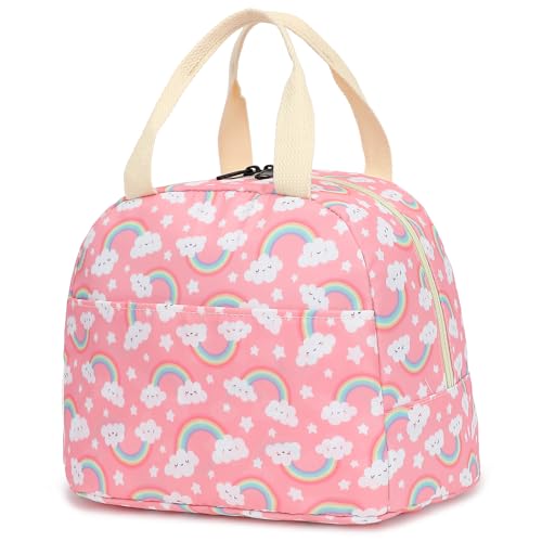 Rainbow Insulated Lunch Bag for Women Girls, Reusable Lunch Box Picnic Tote Bags for Adults Kids School Work Travel