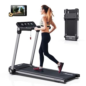 JOROTO Loopband Voor Thuis, 2,5 pk, 0,5-14 km/u Loopband Opvouwbaar met Bluetooth & app, Loopbanden met 9 Vooraf Ingestelde Programma’s Loopband Voor Thuis met LED-display, Draagvermogen 120 kg