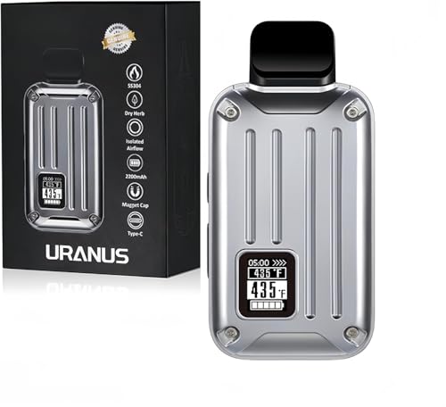 KinZon Vaporizador Uranus, pantalla OLED grande, 100% convección, control de temperatura y tiempo de calentamiento (Plata)