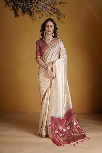 ZILVIRA red handloom silk saree – image 2