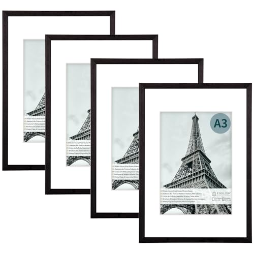 ENGLORY Cornice portafoto in legno nero, formato