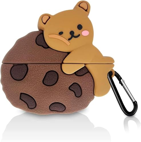 Image of Meyaar Silicone Case for Apple Airpods Pro 3 (2025) Cute Design for Airpods Pro 3 with Keychain Shockproof Protective Case Cover (Cookies (Brown))