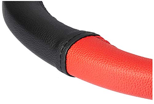 Image of Ring Type Car Steering Wheel Cover (Black and Red) for Mahindra e2o Plus