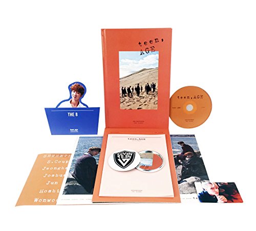SEVENTEEN 2nd Album - TEEN, AGE [ORANGE Ver.] CD + Photo Book + Photo Card + Folding Poster(ON PACK) + Lyrics Paper + Name Sticker + Portrait Desktop Stand + FREE GIFT / K-POP Sealed