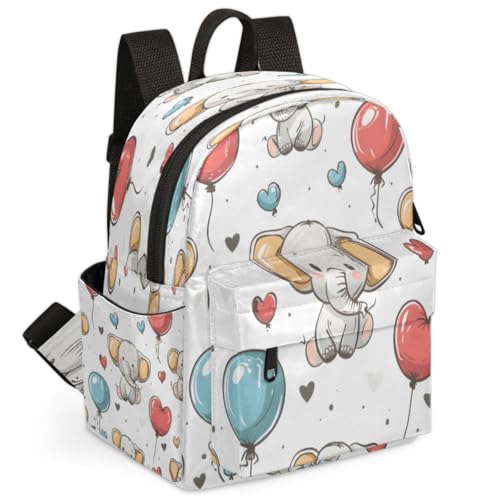 Hand Painted Elephant Love Balloon Backpack for Women Large Capacity with Adjustable Pressure Relief Strains Lightweight Travel Backpack for Work Travel Casual Gifting